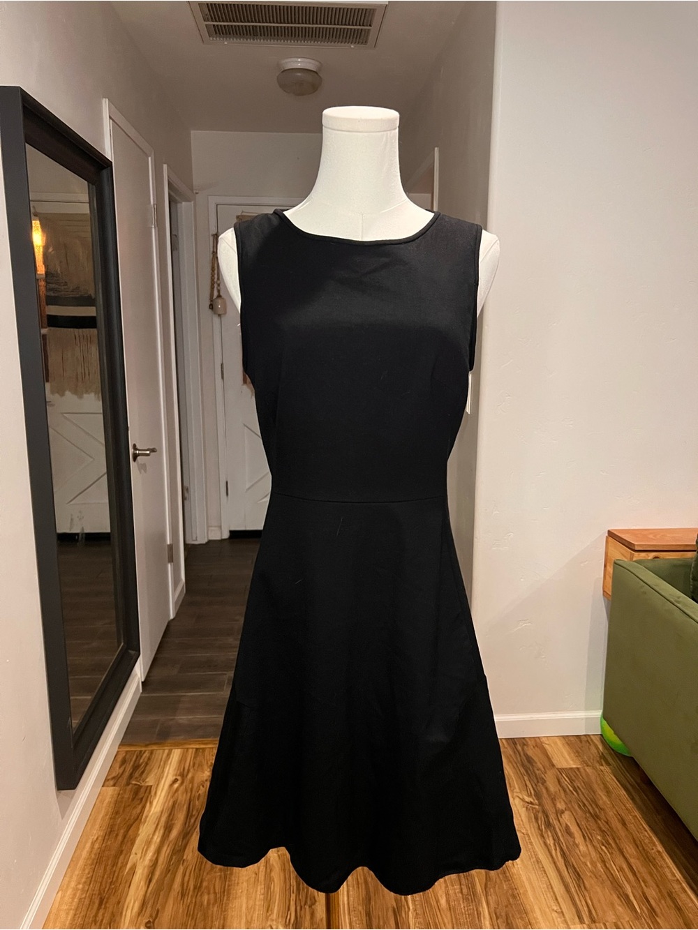 Theory Black Sleeveless Midi A-Line Dress